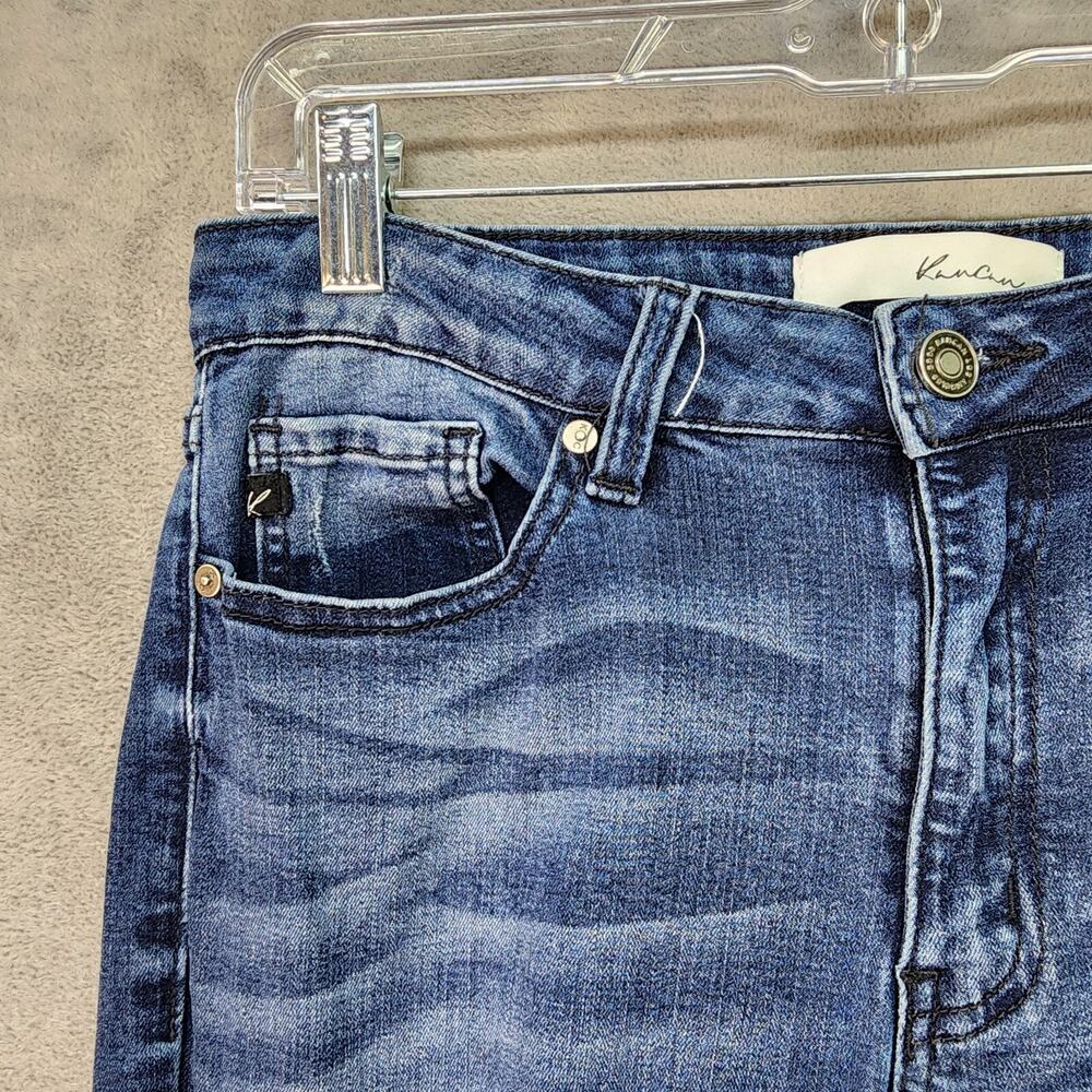 Kancan Denim Jeans Womens 9/28 Blue Stretchy Cotton Distressed Zip Fly Casual - Picture 6 of 12